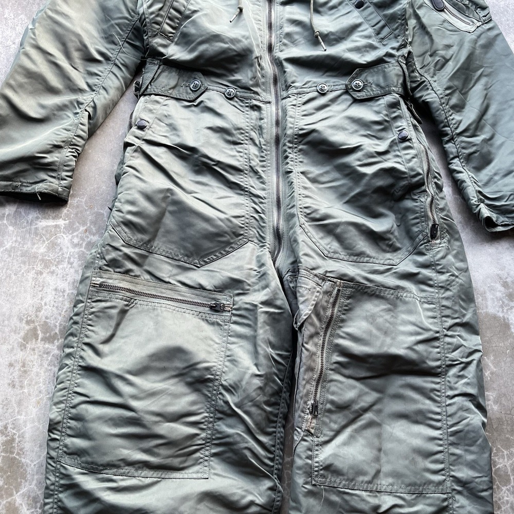 Vintage 60's Coverall Flying Men's USAF Vietnam Era Coveralls Size Small Green - Picture 3 of 9